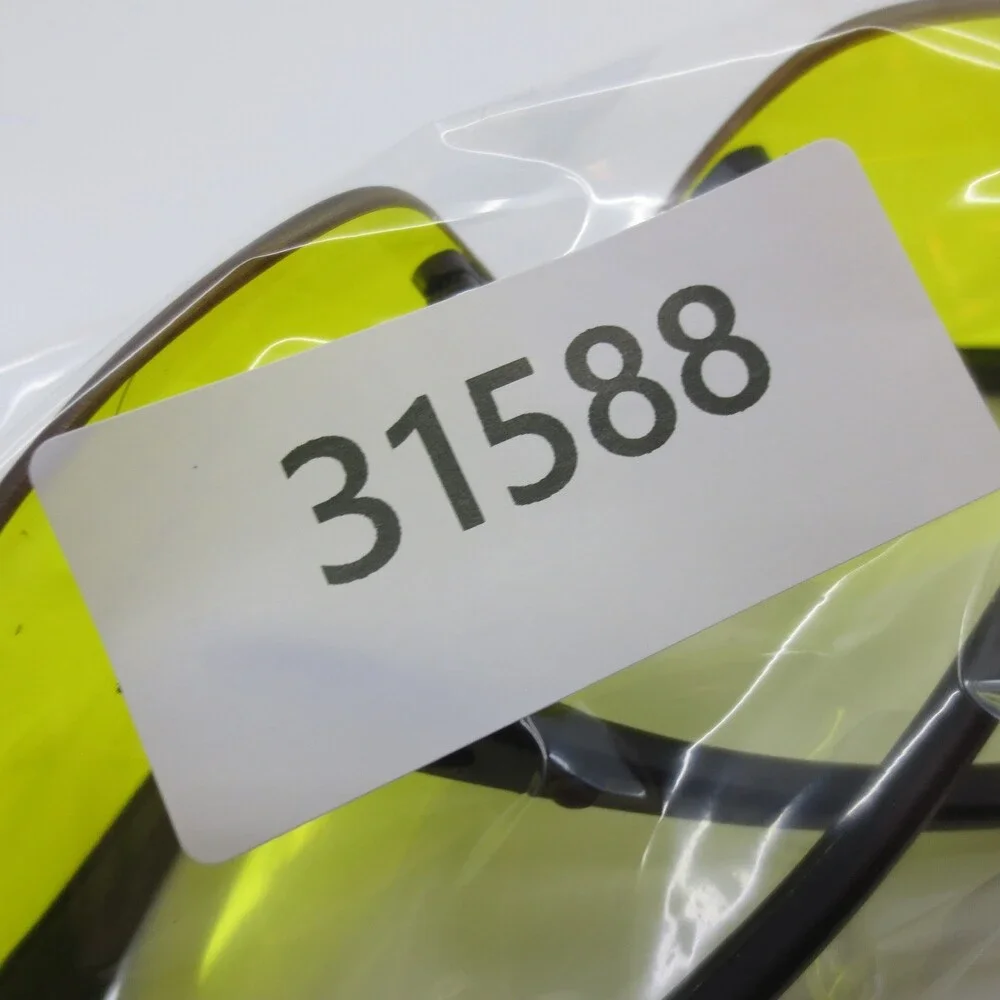 Z87-2 Safety Glasses Yellow Lens Wrap Around Black Frame 120mm Taiwan 31588